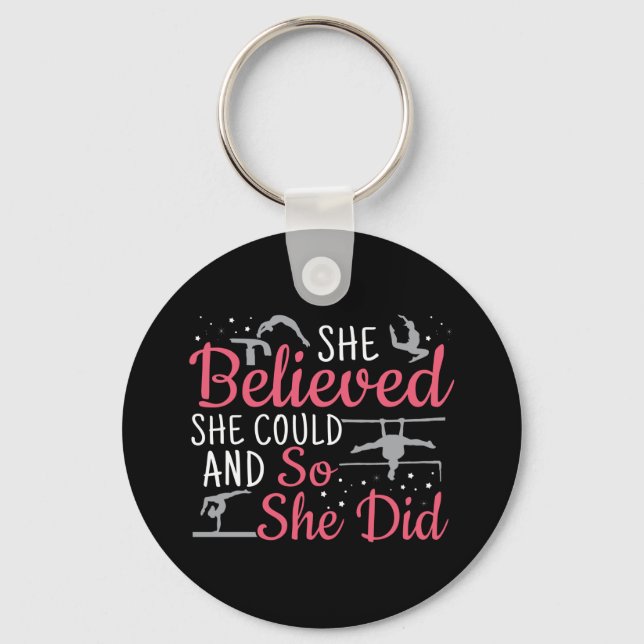Women's Gymnastics - She Believed She Could Key Ring (Front)