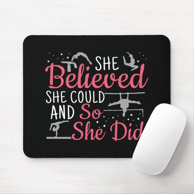 Women's Gymnastics - She Believed She Could Mouse Mat (With Mouse)