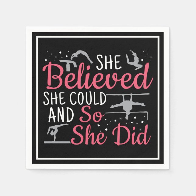 Women's Gymnastics - She Believed She Could Napkin (Front)