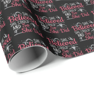 Women's Gymnastics - She Believed She Could Wrapping Paper