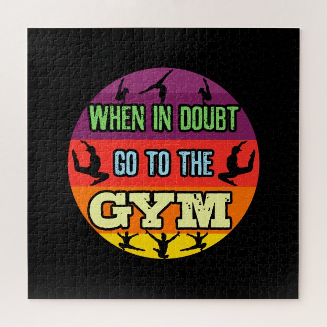 Women's Gymnastics When in Doubt Go to the Gym Jigsaw Puzzle (Horizontal)