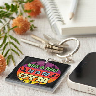 Women's Gymnastics When in Doubt Go to the Gym Key Ring