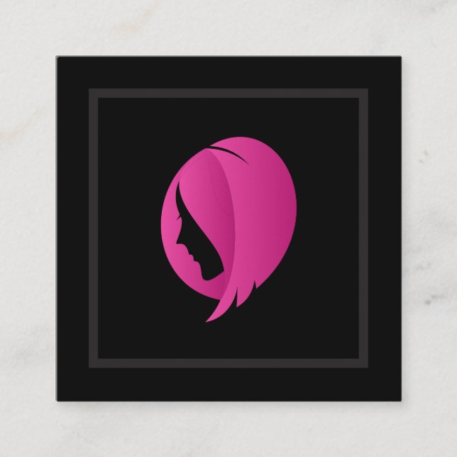 Womens Hair | Professional Hairstylist Square Business Card (Front)