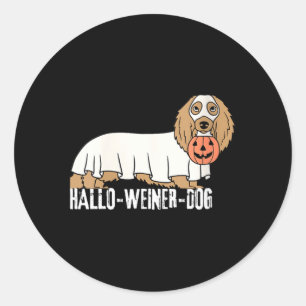 Womens Hallo-Weiner-Dog Dachshund Halloween Dog Classic Round Sticker