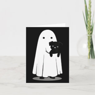 Womens Halloween Black Dog And Ghost Dogs Ghosts Card