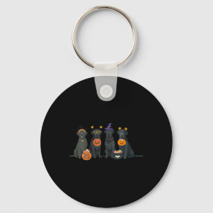 Womens Halloween Black Lab Fall Labrador Retriever Key Ring