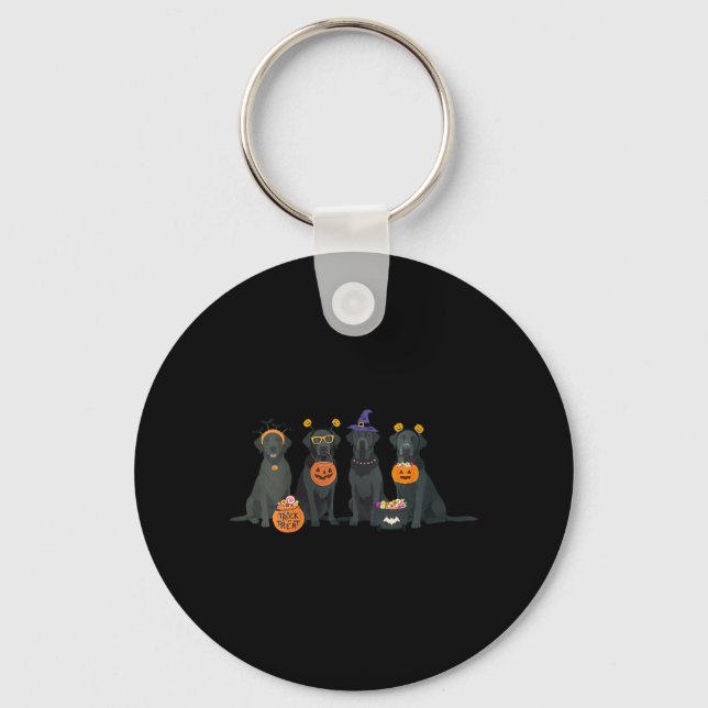 Womens Halloween Black Lab Fall Labrador Retriever Key Ring (Front)