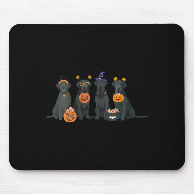 Womens Halloween Black Lab Fall Labrador Retriever Mouse Mat (Front)