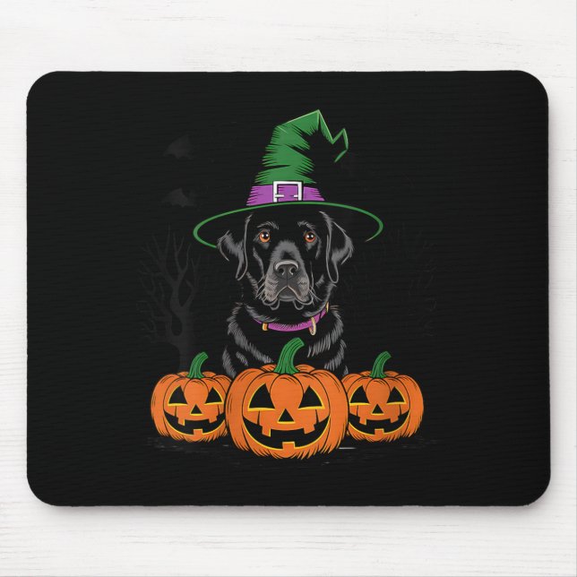 Womens Halloween Black Labrador Retriever Dog Mouse Mat (Front)