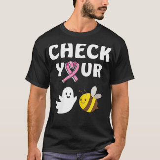 Womens Halloween Check Your Boo Bees T-Shirt