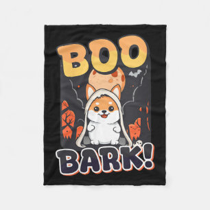 Womens Halloween Dog Boo Bark V-Neck Fleece Blanket