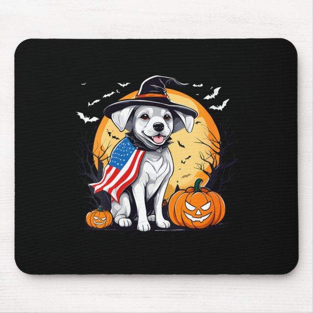 Women's halloween dog  mouse mat (Front)