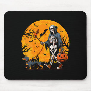 Womens Halloween Dog Skeleton Leads Dog Halloween Mouse Mat
