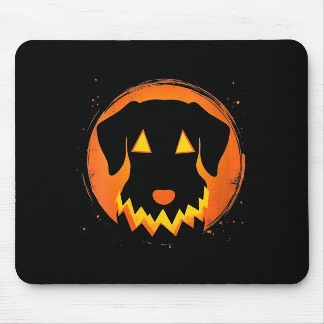 Womens Halloween Dog V-Neck Mouse Mat (Front)