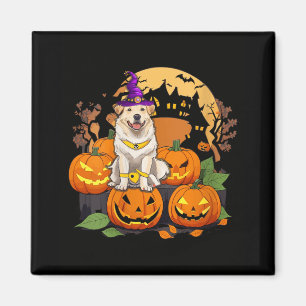Womens Halloween Dog V-Neck T-Shirt3 Magnet
