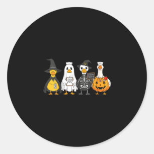 Women's halloween ducks  classic round sticker