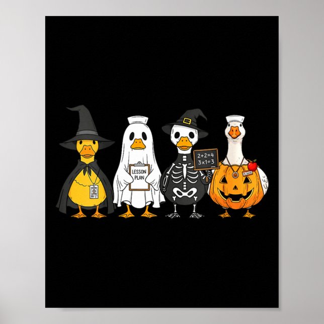 Women's halloween ducks  poster (Front)