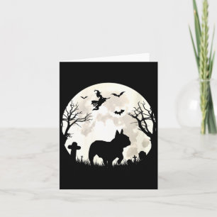 Womens Halloween Moon French Bulldog Costume Dog Card