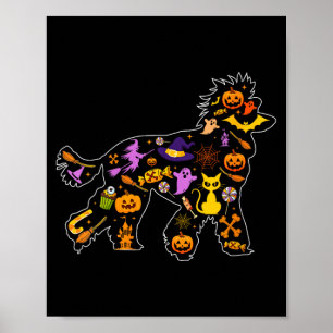 Women's halloween poodle dog poster