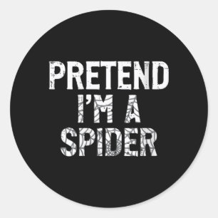 Womens Halloween Pretend A Spider Funny Costume Classic Round Sticker