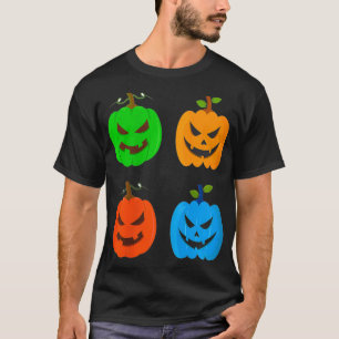 Womens Halloween Pumpkin Colourful Halloween  T-Shirt