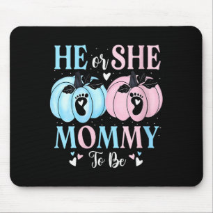 Womens Halloween Pumpkin Gender Reveal He Or She M Mouse Mat