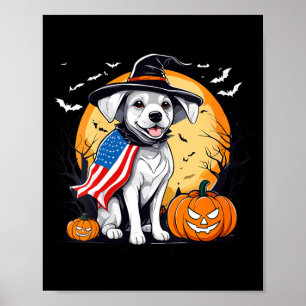 Women's halloween puppy poster