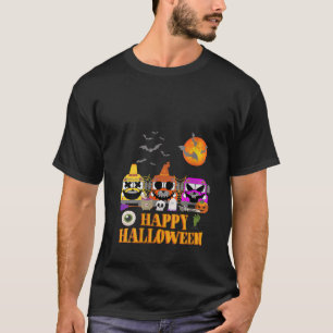 Womens Halloween School Bus Driver Pumpkin Witch B T-Shirt
