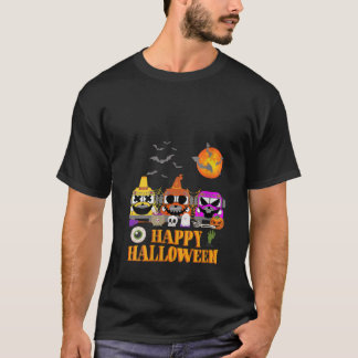 Womens Halloween School Bus Driver Pumpkin Witch B T-Shirt