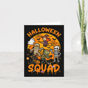 Womens Halloween Squad Horror Group Witch Mummy Zo Card