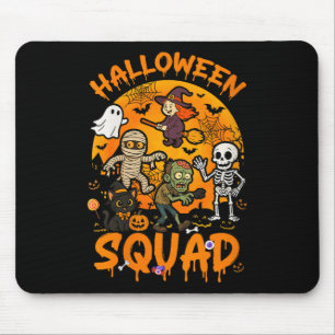 Womens Halloween Squad Horror Group Witch Mummy Zo Mouse Mat