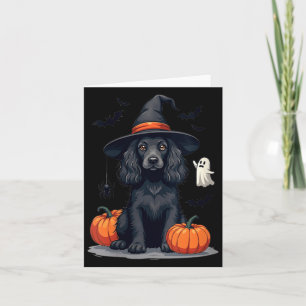 Womens Halloween Themed Er Spaniel Dog Black Card
