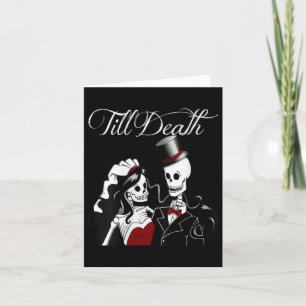 Womens Halloween Wedding Gothic Bride Groom Skelet Card