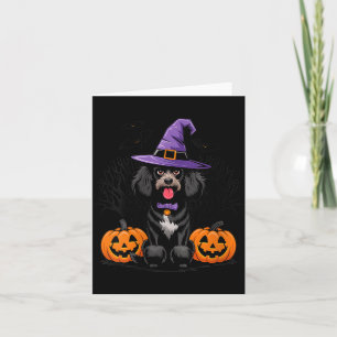 Womens Halloween Witchy Black Standard Poodle Dog Card