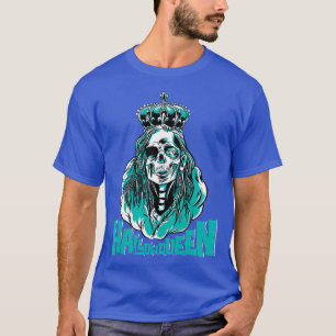 Womens Hallowqueen Halloween Queen Skeleton T-Shirt