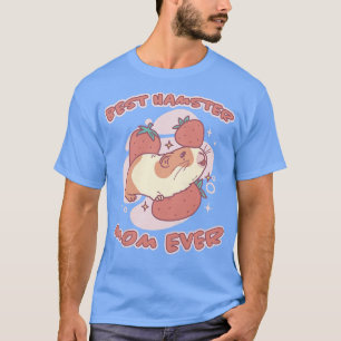 Womens Hamster Saying Best Hamster Mum Strawberry T-Shirt