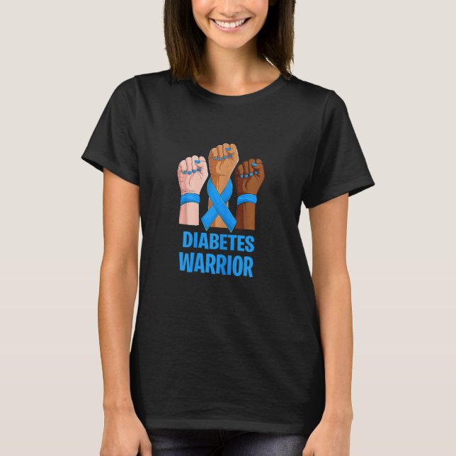 Womens Hand Diabetes Warrior Awareness Diabetic Su T-Shirt (Front)