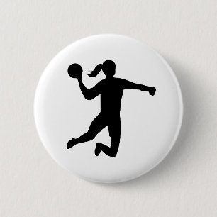 Womens handball 6 cm round badge