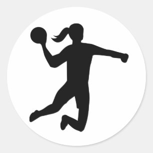 Womens handball classic round sticker