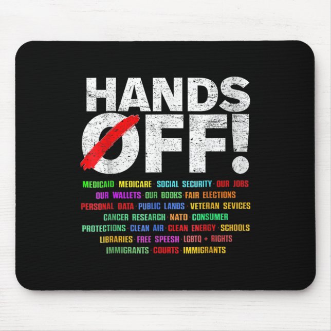 Womens Hands-off Protest V-neck  Mouse Mat (Front)