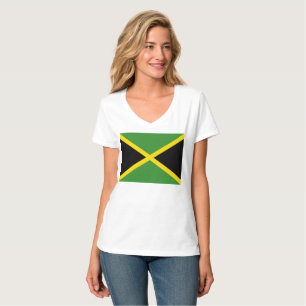Women's Hanes Nano V-Neck T-Shirt (jamaican flag)