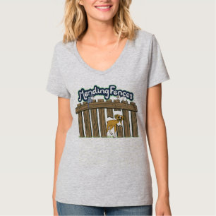 Women's Hanes V-Neck T-Shirt, Light Steel T-Shirt