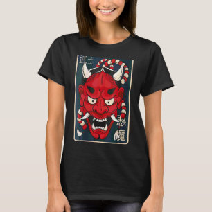 Womens Hannya Mask Japanese Female Demon Mask T-Shirt