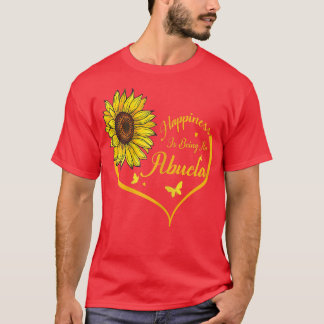 Womens Happiness is being a Abuela  Sunflower Love T-Shirt