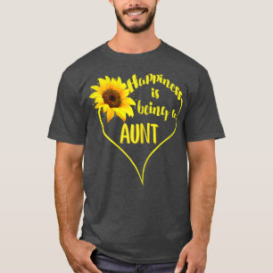 Womens Happiness Is Being A Aunt Sunflower Mothers T-Shirt