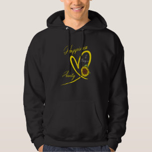 Womens Happiness Is Being A Aunty Sunflower Hoodie