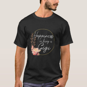 Womens Happiness is being a Gigi Announcement Moth T-Shirt
