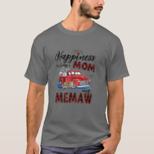 Womens Happiness Is Being A Mum And Memaw Car Flow T-Shirt
