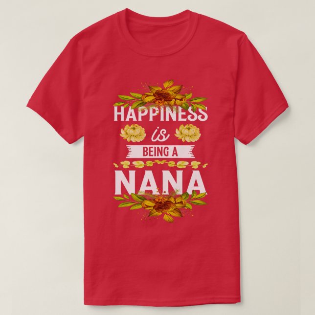 Womens Happiness is being a Nana Grandmother Premi T-Shirt (Design Front)