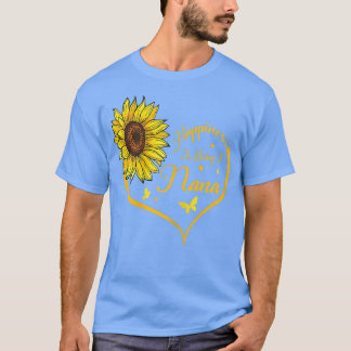 Womens Happiness is being a Nana  Sunflower Lovers T-Shirt